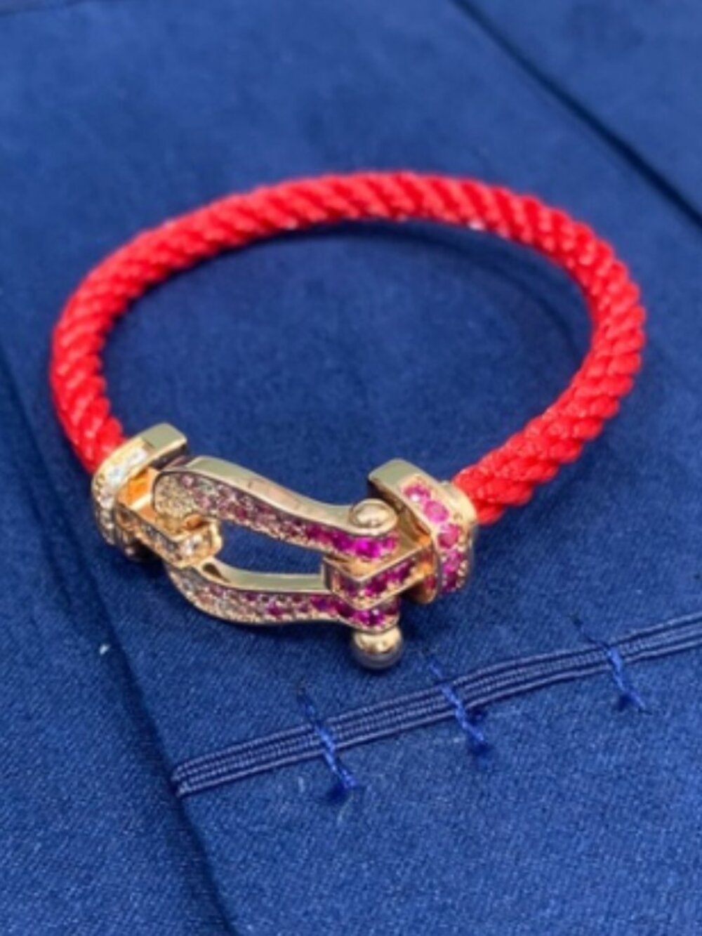 Fred Red Bracelet with Gold Accents